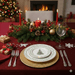 Prato Sobremesa Classic Christmas C/Filete de Ouro