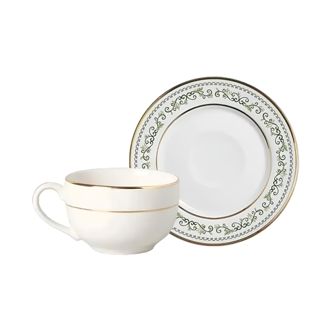 Xícara e Pires Classic Christmas C/Filete de Ouro