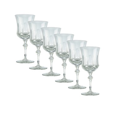 Kit 6 Taças de Cristal Lapidado 55 P/água Incolor