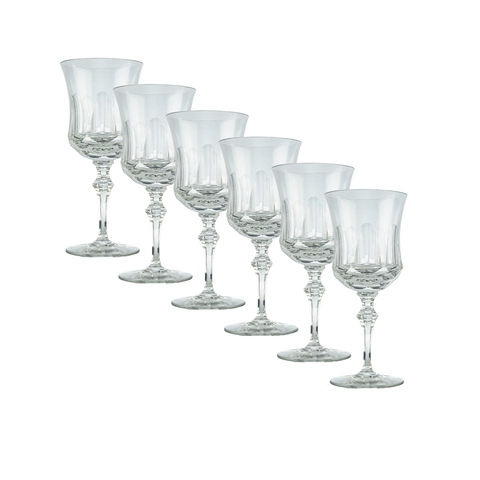 Kit 6 Taças de Cristal Lapidado 55 P/água Incolor