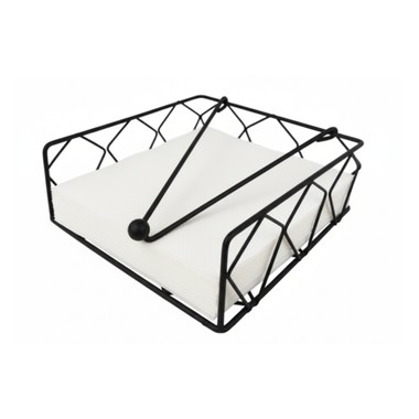 Porta Guardanapo de Metal Preto