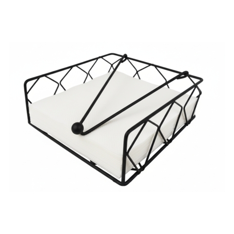 Porta Guardanapo de Metal Preto