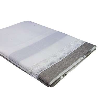 Toalha de Mesa Retangular Margot Cinza 6 Lugares