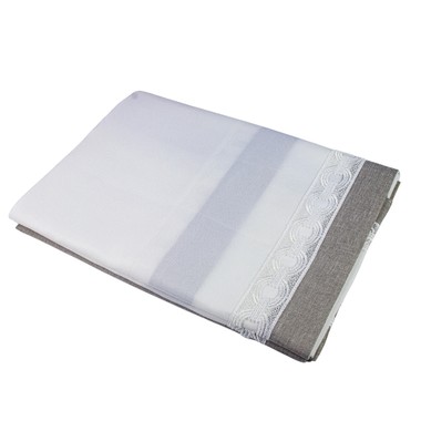 Toalha de Mesa Retangular Margot Cinza 6 Lugares