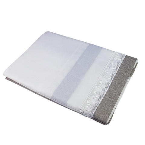 Toalha de Mesa Retangular Margot Cinza 6 Lugares