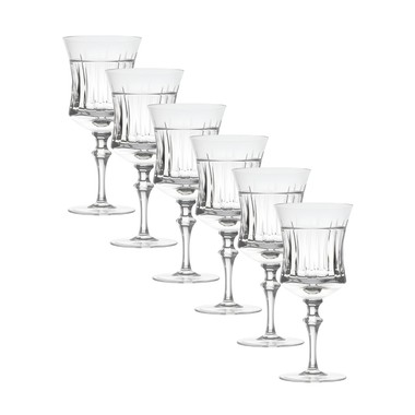 Kit 6 Taças de Cristal Lapidado P/água Incolor 400ml