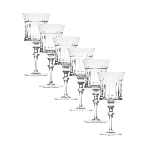 Kit 6 Taças de Cristal Lapidado P/água Incolor 400ml