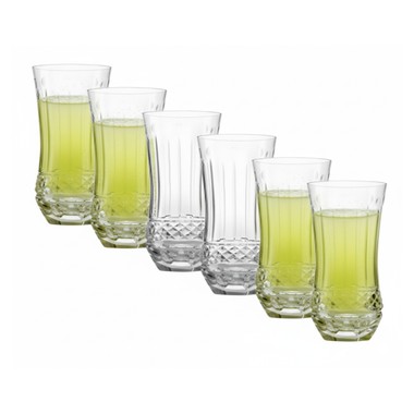 Kit 6 Copos de Cristal Lapidação 69 Incolor