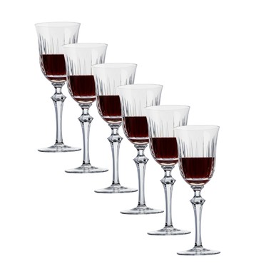 Kit 6 Taças Cristal Lapidado 66 P/Vinho Tinto Incolor