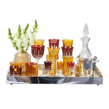 Bandeja Aço Inox Galeria Lisa Retangular C/Fundo Espelho St James