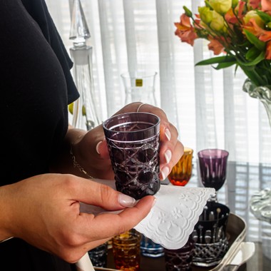 Copo de Cristal Lapidado 95 P/Licor 75ml Ametista