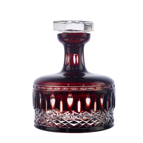 Garrafa P/ Whisky de Cristal 1200ml Lapidado 68 Vermelho