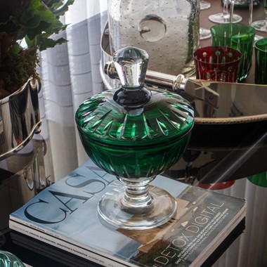 Compoteira de Cristal Lapid 66 Verde Escuro