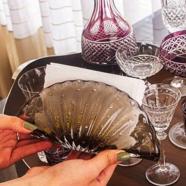 Porta Guardanapo Murano Istambul Onix com Ouro 24k