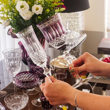 Taça Cristal Lapidado 68 P/Champagne Incolor Mozart 200ml