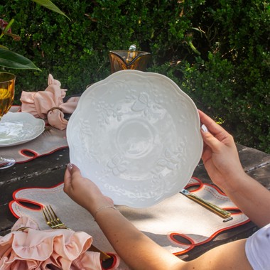 Prato Raso de Porcelana Butterfly Flower