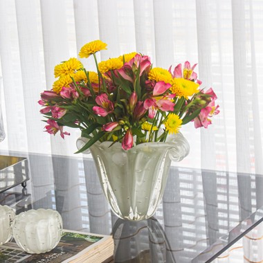 Vaso Murano Triunfo Quartzo Perola