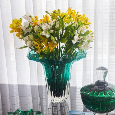 Vaso Murano Island Verde Folha