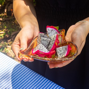 Porta Objetos Murano Coração Ambar