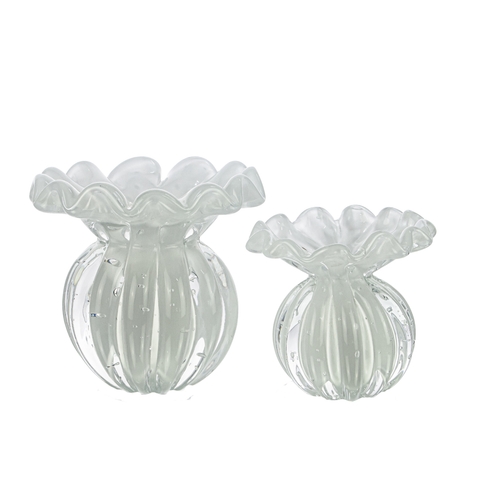 Kit 2 Vasos Murano Batllo Quartzo Perola