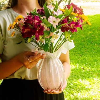 Vaso Murano Enns Jade Rosa