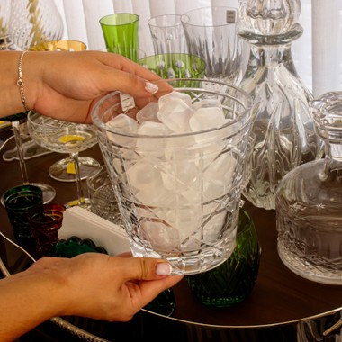 Balde de Gelo de Cristal Lapidado 95 Incolor 1,5 Litros