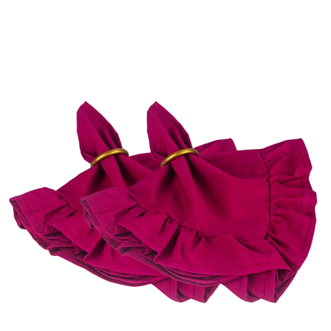 Jogo 2 Guardanapos com Babado Fucsia