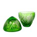 Compoteira Egg de Cristal Lapidado Pineapple Verde Claro
