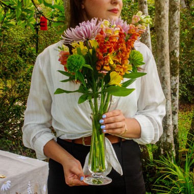 Vaso de Cristal Lapidado 59 Incolor 25cm