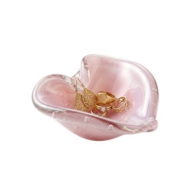 Porta Objetos Murano Coração Jade Rosa