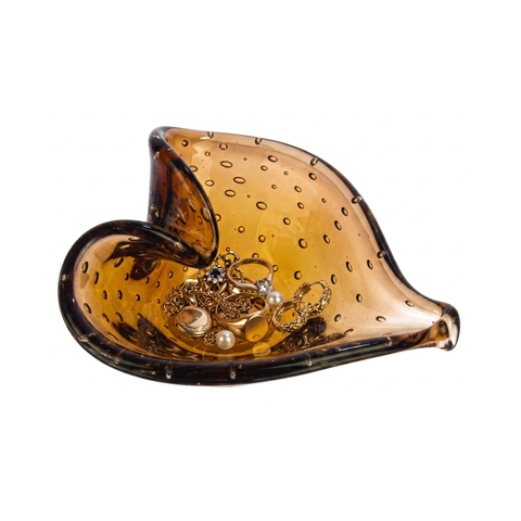 Porta Objetos Murano Coração Garnet