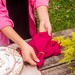 Jogo 2 Guardanapos com Babado Fucsia