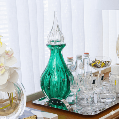 Garrafa Murano Licoreira Verde Folha