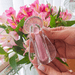 Imagem Mini Santa Cristal Murano Jade Rosa