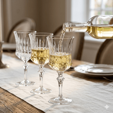 Taça de Cristal Lapidado P/Vinho Branco Incolor 260ml