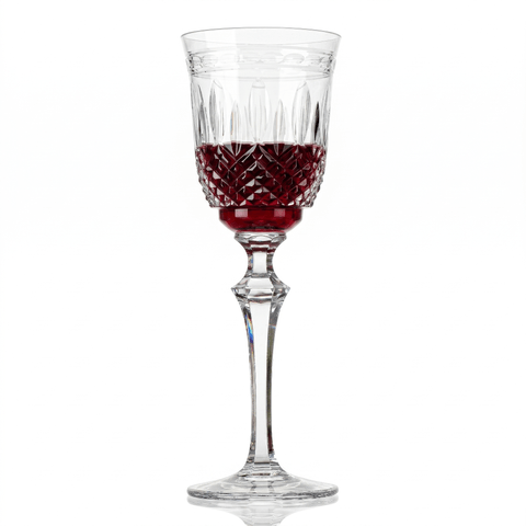 Taça Cristal Lapidado 68 P/Vinho Tinto Incolor Mozart 300ml