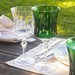 Kit 6 Taças de Cristal P/Agua Lapidado 71 Verde Escuro