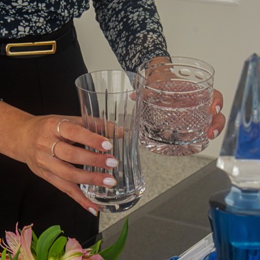 Copo Cristal Lapidado Long Drink Incolor 400ml