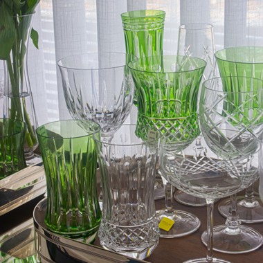 Copo Cristal Lapidado Long Drink Verde Claro 400ml
