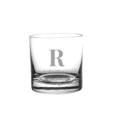 Copo Cristal Liso P/Whisky Incolor Inicial Personalizada 430ml