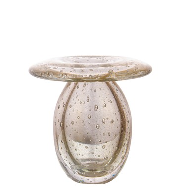 Vaso Cogumelo Murano G Cristal C/Ouro 24k