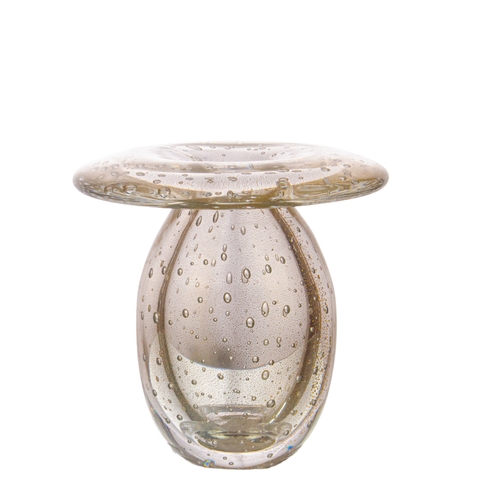 Vaso Cogumelo Murano G Cristal C/Ouro 24k