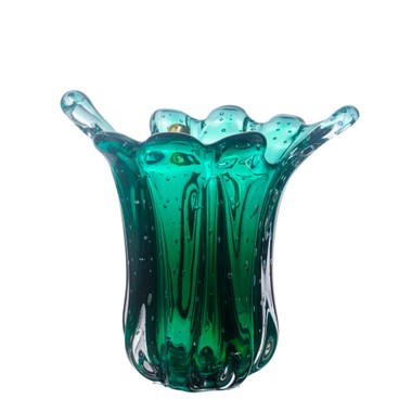 Vaso Murano Muralha P Verde Folha