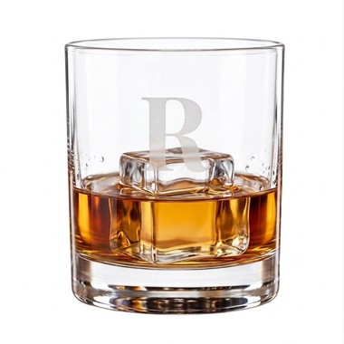 Copo Cristal Liso P/Whisky Incolor Inicial Personalizada 430ml