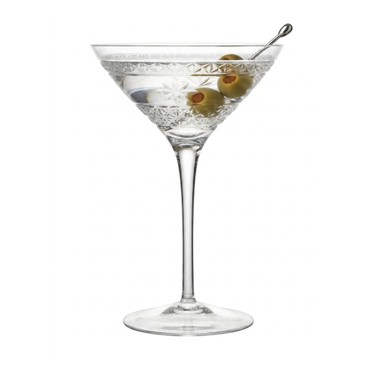 Taça Cristal Lapidado 31 P/ Martini Incolor