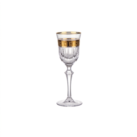 Taça de Cristal Lapidado P/Licor Série Ouro 75ml