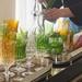 Taça de Cristal Lapidado 71 P/água Verde Claro