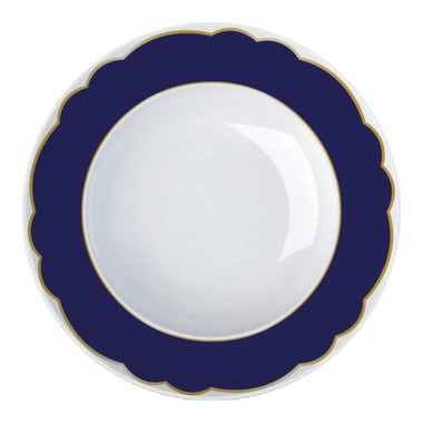 Prato Fundo Royal Blue C/Filete de Ouro 24k