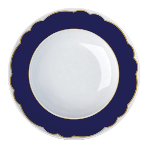 Prato Fundo Royal Blue C/Filete de Ouro 24k
