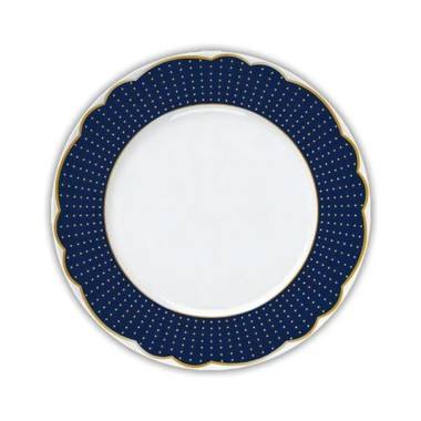 Prato Sobremesa Royal Blue C/Filete de Ouro 24k